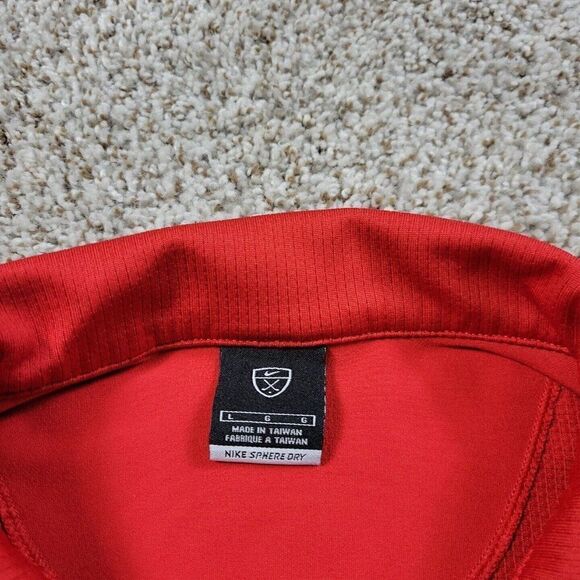Nike Golf Polo Shirt Mens Large Red W Logo Short Sleeve Sphere Dry - Picture 2 of 8